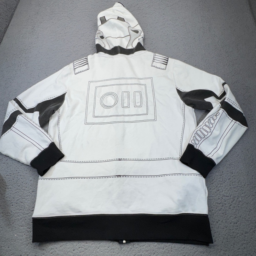 Star Wars Stormtrooper Hoodie Mens XL White Full Zip Costume Graphic Jacket - Picture 2 of 10